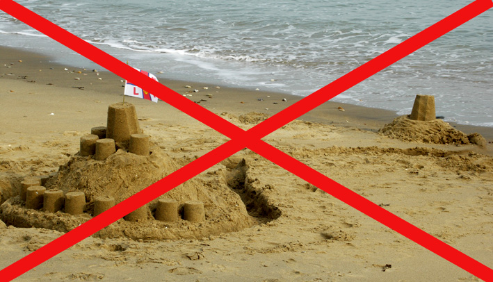 ساختن قلعه شنی ممنوع